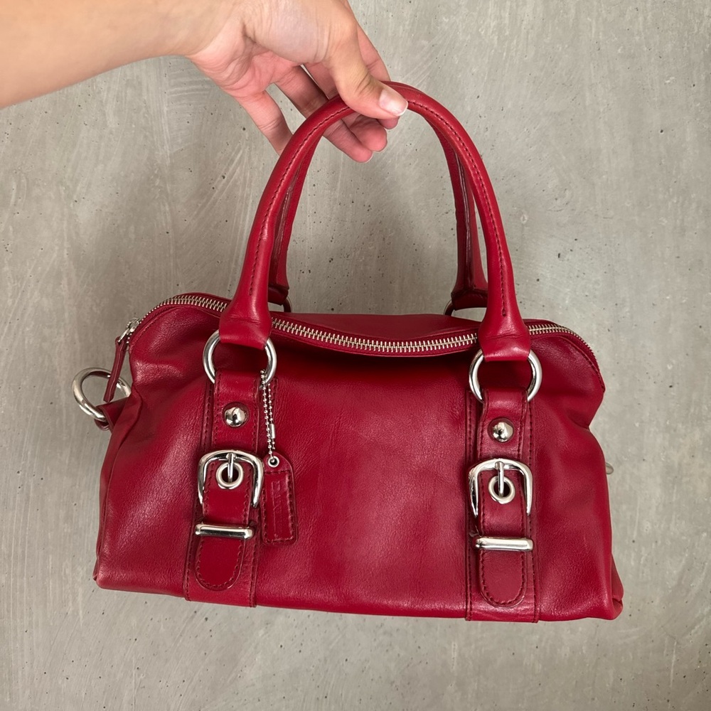 90s Danier red shoulder bag